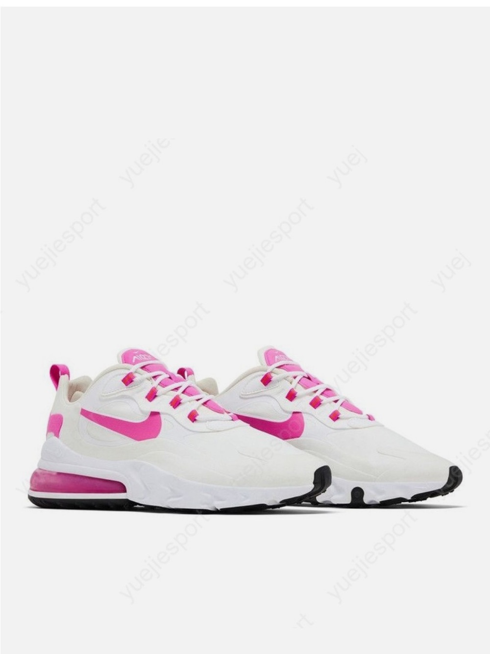Nike Air Max 270 White Sneakers with Vibrant Pink Accents